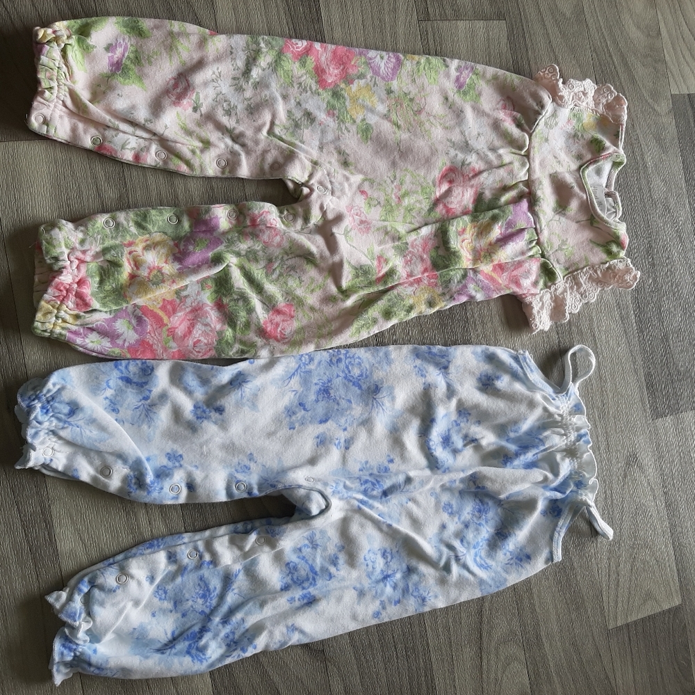 Floral Laura Ashley 18 month baby rompers